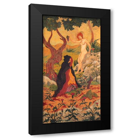 La Tentation Black Modern Wood Framed Art Print by Ranson, Paul