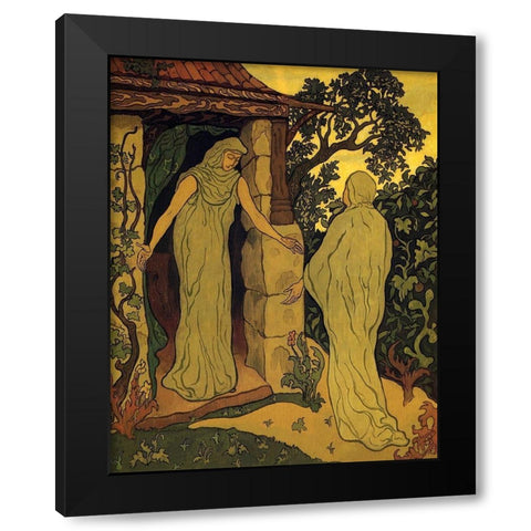 La Visitation Black Modern Wood Framed Art Print with Double Matting by Ranson, Paul