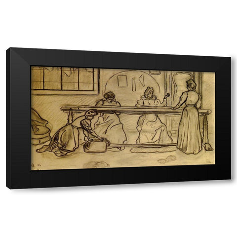 LAtelier De Tapisserie Black Modern Wood Framed Art Print with Double Matting by Ranson, Paul
