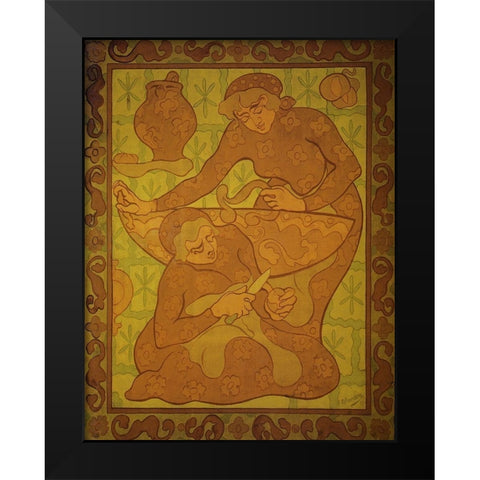 Les Servantes Black Modern Wood Framed Art Print by Ranson, Paul