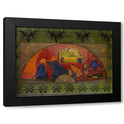 LInitiation Black Modern Wood Framed Art Print with Double Matting by Ranson, Paul