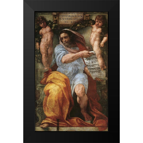 Isaiah Black Modern Wood Framed Art Print by Raphael