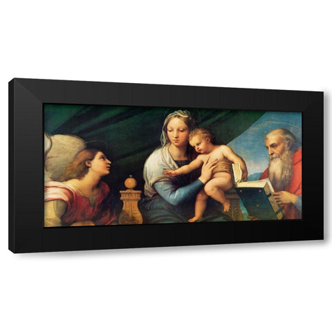Madonna And Child Black Modern Wood Framed Art Print by Raphael
