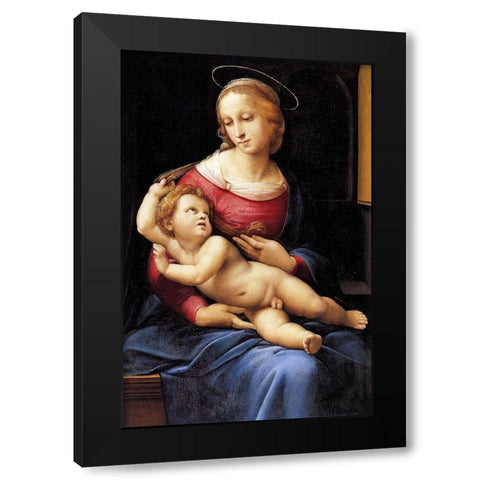 Madonna And Child 4 Black Modern Wood Framed Art Print by Raphael