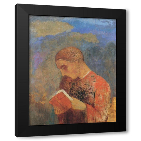 Alsace Black Modern Wood Framed Art Print by Redon, Odilon