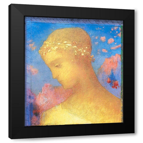 Beatrice Black Modern Wood Framed Art Print by Redon, Odilon