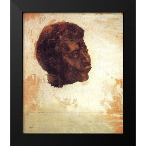 Black Angel Black Modern Wood Framed Art Print by Redon, Odilon