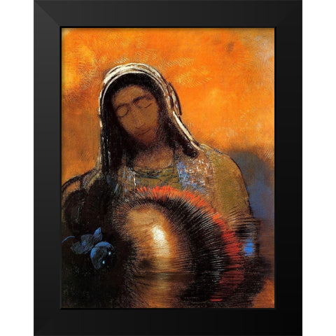 Buddha Black Modern Wood Framed Art Print by Redon, Odilon