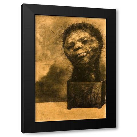 Cactus Man Black Modern Wood Framed Art Print with Double Matting by Redon, Odilon