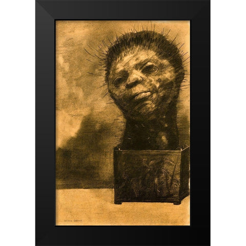 Cactus Man Black Modern Wood Framed Art Print by Redon, Odilon