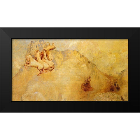 Chariot Of Apollo Black Modern Wood Framed Art Print by Redon, Odilon