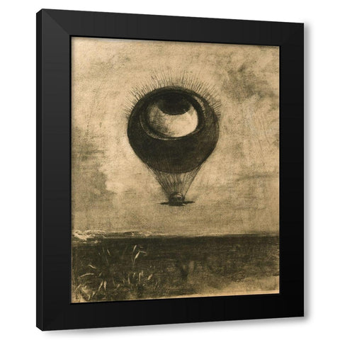 Eye Balloon Black Modern Wood Framed Art Print by Redon, Odilon