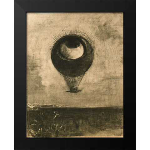 Eye Balloon Black Modern Wood Framed Art Print by Redon, Odilon