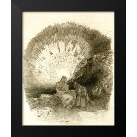 Holy Family Black Modern Wood Framed Art Print by Redon, Odilion