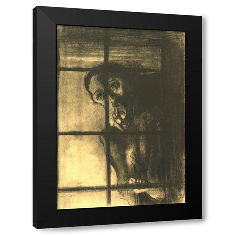 The Convict Black Modern Wood Framed Art Print with Double Matting by Redon, Odilon