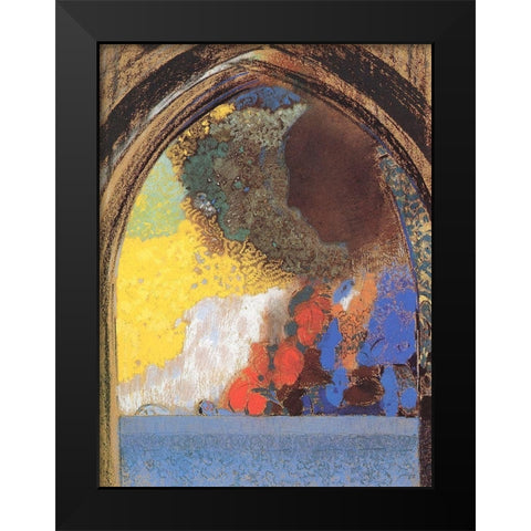 The Window Black Modern Wood Framed Art Print by Redon, Odilon