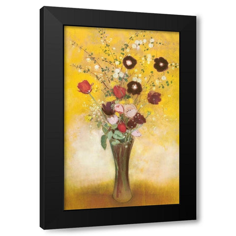 Vase Of Flowers 1916 Black Modern Wood Framed Art Print with Double Matting by Redon, Odilon