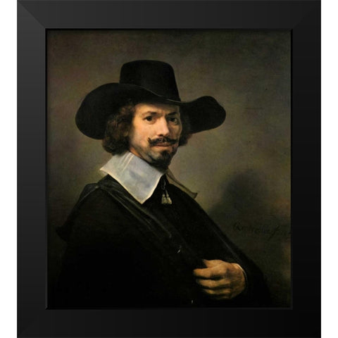 The Painter Hendrick Martensz Black Modern Wood Framed Art Print by Van Rijn, Rembrandt