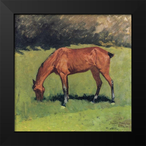 A Study Black Modern Wood Framed Art Print by Remington, Frederic