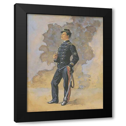 Lieutenant Engineer Battalion Black Modern Wood Framed Art Print with Double Matting by Remington, Frederic