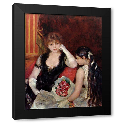 At The Concert Black Modern Wood Framed Art Print with Double Matting by Renoir, Pierre-Auguste