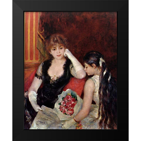 At The Concert Black Modern Wood Framed Art Print by Renoir, Pierre-Auguste