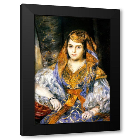 Madame Clementine Stora In Algerian Dress Black Modern Wood Framed Art Print with Double Matting by Renoir, Pierre-Auguste