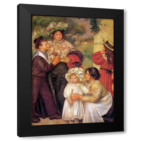 The Artists Family Black Modern Wood Framed Art Print by Renoir, Pierre-Auguste