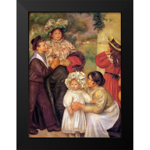 The Artists Family Black Modern Wood Framed Art Print by Renoir, Pierre-Auguste