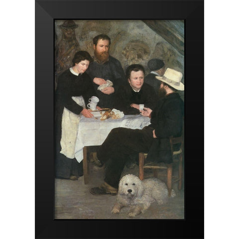 The Inn At Mother Anthonys Black Modern Wood Framed Art Print by Renoir, Pierre-Auguste