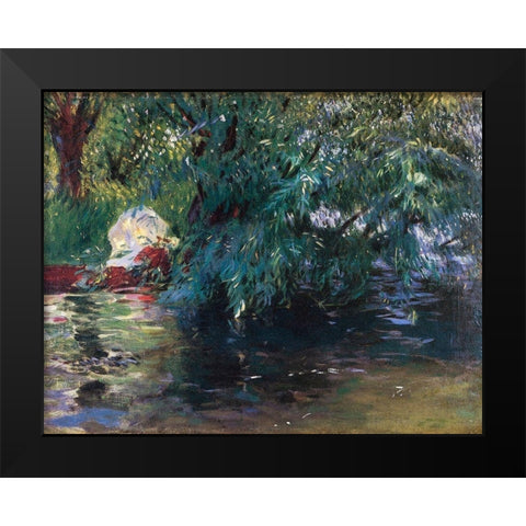 A Backwater Calcot Mill 1888 Black Modern Wood Framed Art Print by Sargent, John Singer