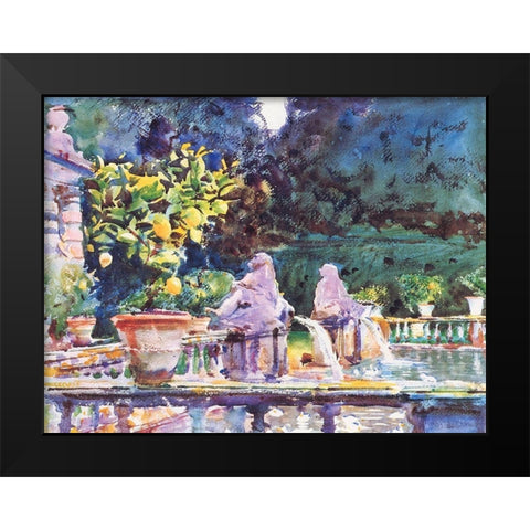 A Fountain Black Modern Wood Framed Art Print by Sargent, John Singer