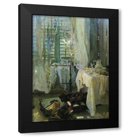 A Hotel Room, after 1900 Black Modern Wood Framed Art Print with Double Matting by Sargent, John Singer