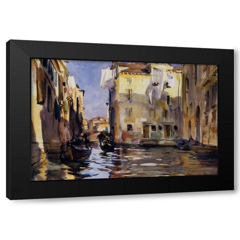 A Side Canal, Venice, 1902-04 Black Modern Wood Framed Art Print with Double Matting by Sargent, John Singer