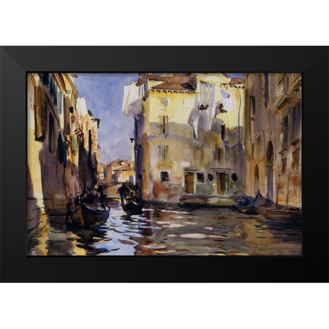 A Side Canal, Venice, 1902-04 Black Modern Wood Framed Art Print by Sargent, John Singer