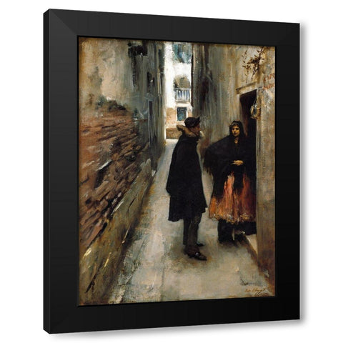 A Street in Venice Black Modern Wood Framed Art Print by Sargent, John Singer