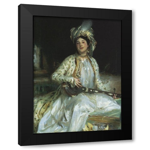 Almina Daughter of Asher Wertheimer Black Modern Wood Framed Art Print by Sargent, John Singer