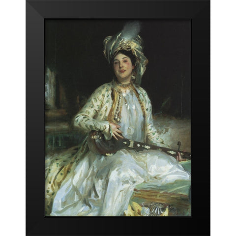 Almina Daughter of Asher Wertheimer Black Modern Wood Framed Art Print by Sargent, John Singer