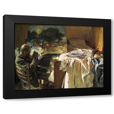 An Artist in his Studio Black Modern Wood Framed Art Print with Double Matting by Sargent, John Singer