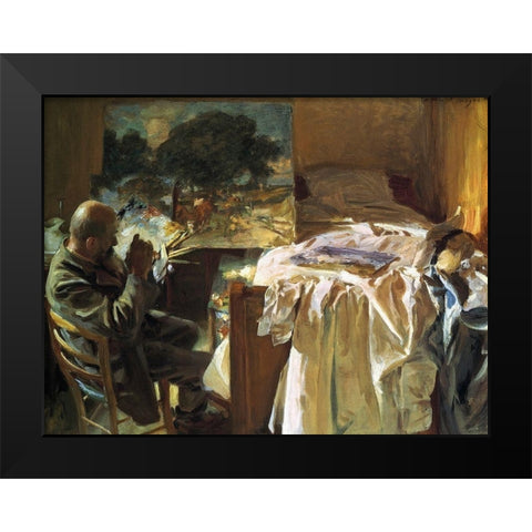 An Artist in his Studio Black Modern Wood Framed Art Print by Sargent, John Singer