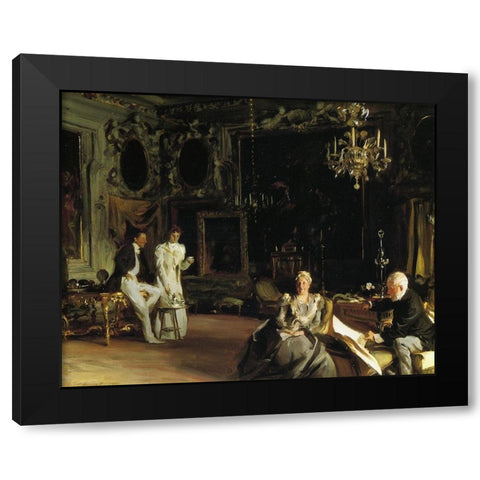 An Interior in Venice 1899 Black Modern Wood Framed Art Print with Double Matting by Sargent, John Singer