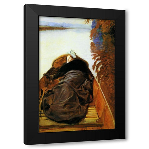 Autumn on the River, 1889 Black Modern Wood Framed Art Print by Sargent, John Singer