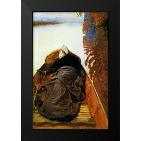 Autumn on the River, 1889 Black Modern Wood Framed Art Print by Sargent, John Singer