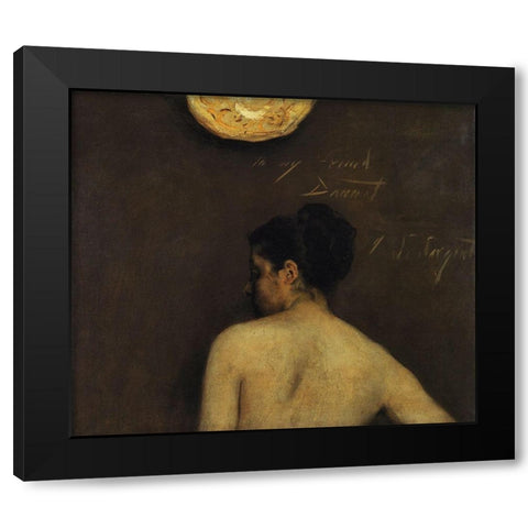 Back View of a Nude Model Black Modern Wood Framed Art Print with Double Matting by Sargent, John Singer