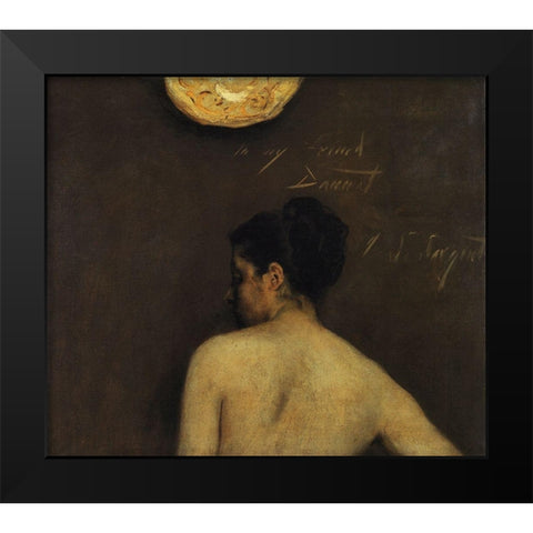 Back View of a Nude Model Black Modern Wood Framed Art Print by Sargent, John Singer