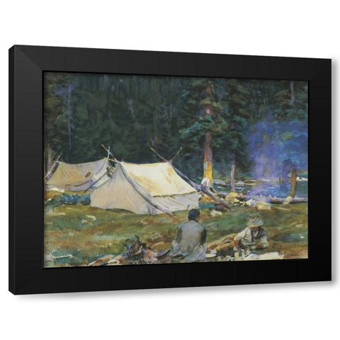Camping at Lake OHara, 1916 Black Modern Wood Framed Art Print by Sargent, John Singer