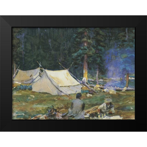 Camping at Lake OHara, 1916 Black Modern Wood Framed Art Print by Sargent, John Singer