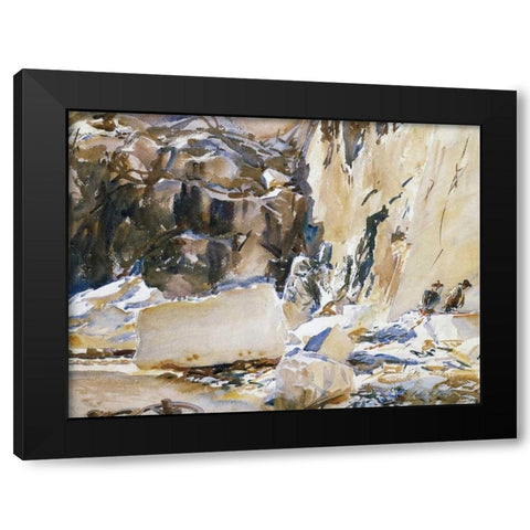 Carrara, in a Quarry, 1911 Black Modern Wood Framed Art Print by Sargent, John Singer