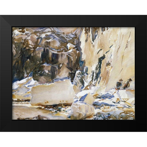 Carrara, in a Quarry, 1911 Black Modern Wood Framed Art Print by Sargent, John Singer