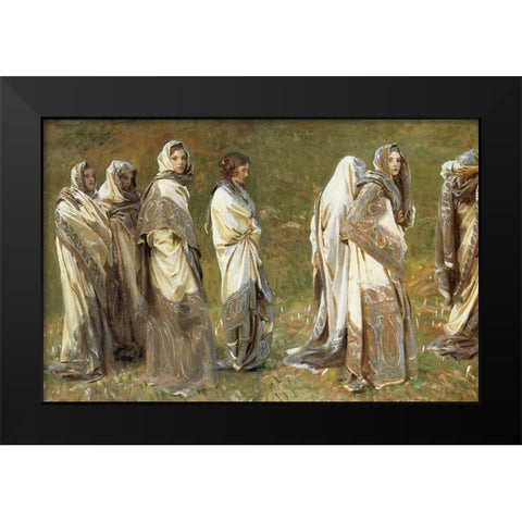 Cashmere 1908 Black Modern Wood Framed Art Print by Sargent, John Singer